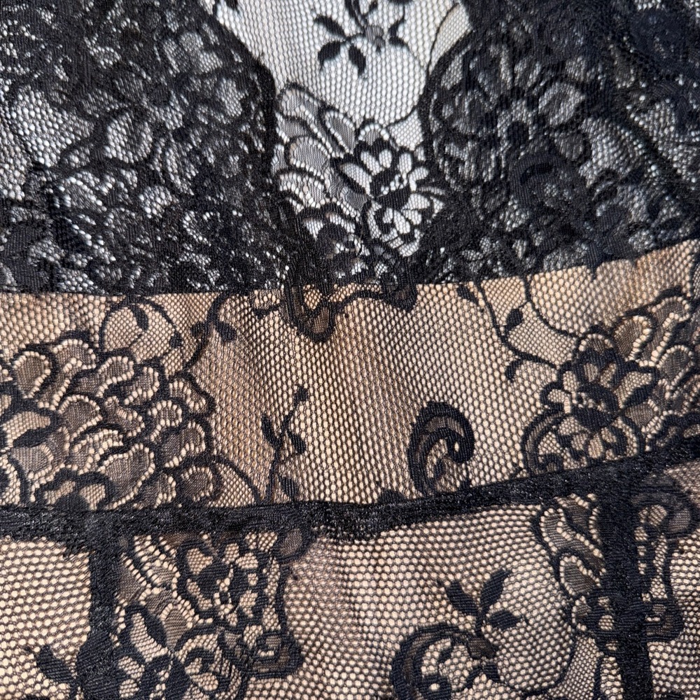Black Floral Lace Long Sleeve Midi Dress with Bell Cuffs goth sex timeless - Picture 14 of 16